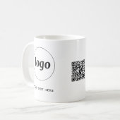 Mug Logo simple QR Code et texte commercial (Devant gauche)