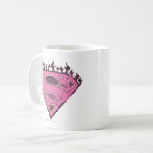 Mug Logo Supergirl rose avec flammes (Devant gauche)