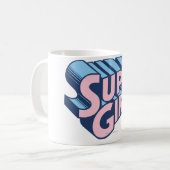 Mug Logo Supergirl rose et bleu (Devant gauche)