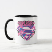 Mug Logo Supergirl rose et violet Grunge (Gauche)