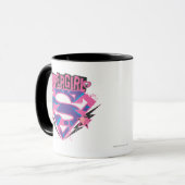 Mug Logo Supergirl rose et violet Grunge (Devant gauche)