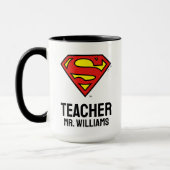 Mug Logo Superman personnalisé de l'enseignant (Gauche)