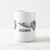 Mug Logo V8 de 15 oz de café et ailes de chevaux (Centre)