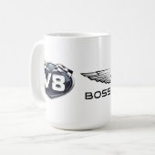 Mug Logo V8 de 15 oz de café et ailes de chevaux (Devant gauche)