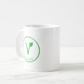 Mug Logo Vegan | Étiquette Vegan vert | Symbole végéta (Devant gauche)