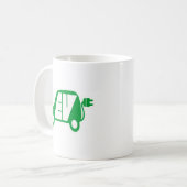 Mug Logo vert d'icône du véhicule électrique EV - (Devant gauche)