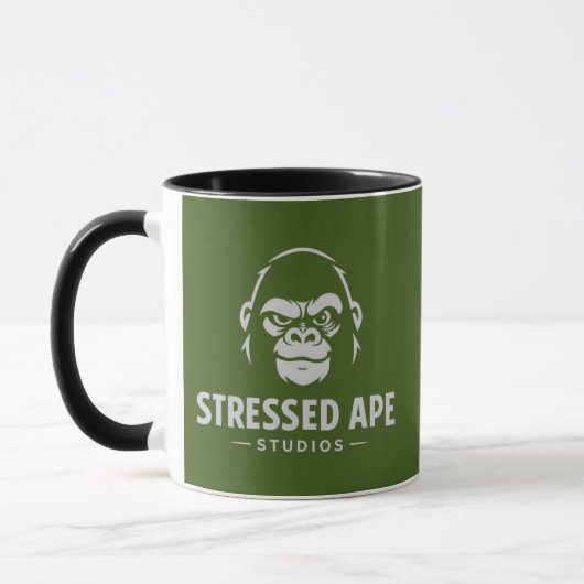 Mug Logo vert du studio Stressed Ape (Gauche)