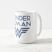 Mug Logo Wonder Woman bleu et rouge Retro (Devant droit)
