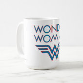 Mug Logo Wonder Woman bleu et rouge Retro (Devant gauche)