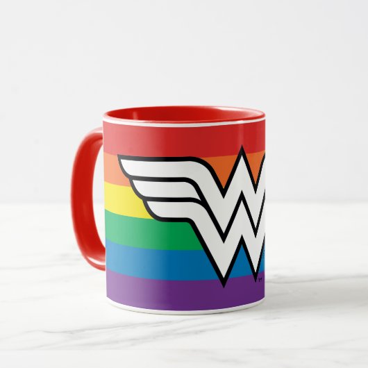 Mug Logo Wonder Woman Rainbow (Devant gauche)