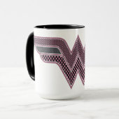 Mug Logo Wonder Woman rose and Black Checker Mesh (Devant gauche)