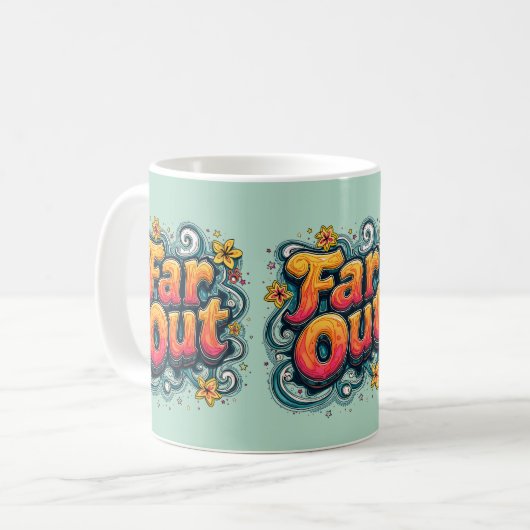 Mug Loin Retro les années 70 Psychédélique Super Hippi (Devant gauche)
