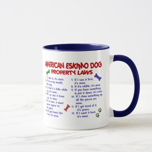 Mug Lois AMÉRICAINES 2 de propriété de CHIEN ESQUIMAU (Droite)