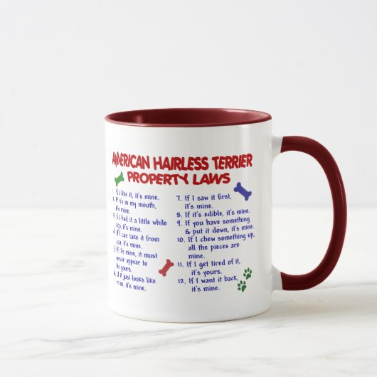 Mug Lois CHAUVES AMÉRICAINES 2 de propriété de TERRIER (Droite)