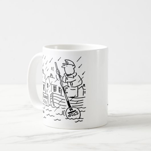 Mug Lollipop Man rameur en inondation en utilisant une (Devant gauche)