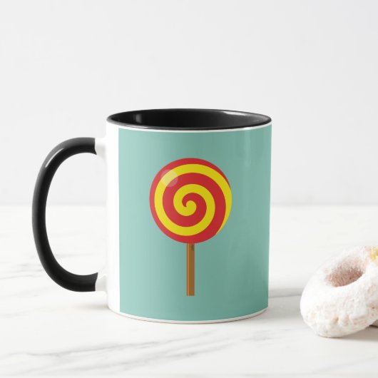 Mug Lollipop rouge spirale (Avec donut)