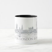 Mug London Bridge et Big Ben Iconic Skyline Sketch (Centre)