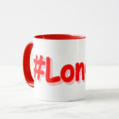 Mug "#London" Joli Design. Commandez dès maintenant (Devant gauche)