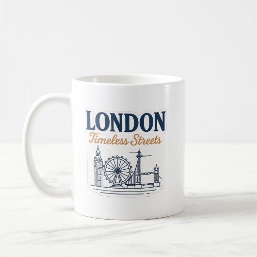 Mug London Timeless Streets – Big Ben & Tower Bridge (Gauche)