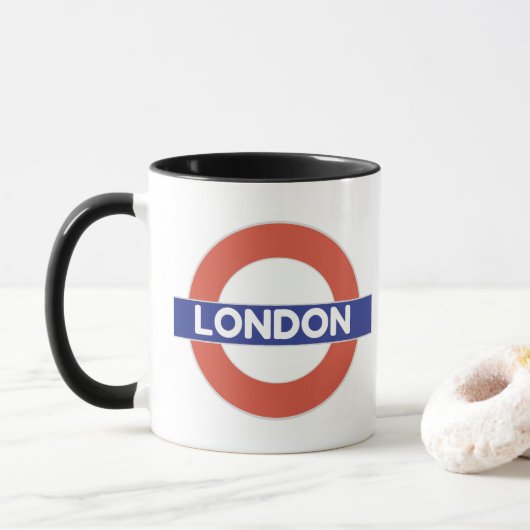 Mug Londres, avec drapeau d'union (Avec donut)