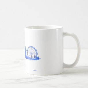 Mug Londres Blue skyline aquarelle Angleterre Moderne