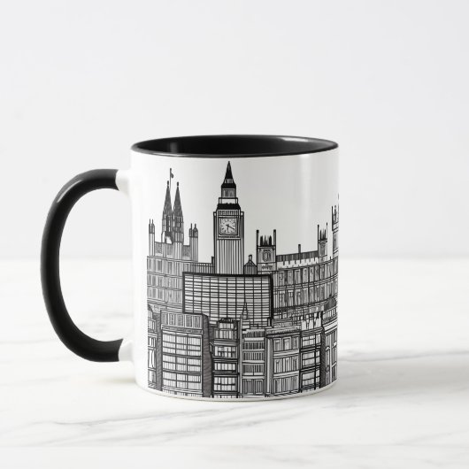 Mug Londres Cityscape noir et blanc (Gauche)