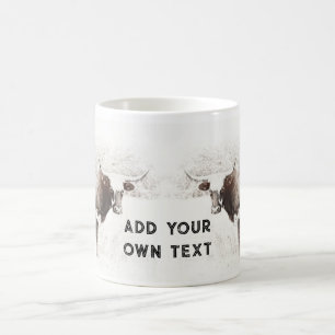 Mug londres cow sepia teinte photo ajouter votre propr