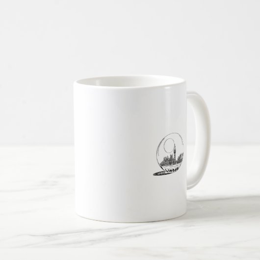 Mug Londres dans une boule de verre. (Devant droit)