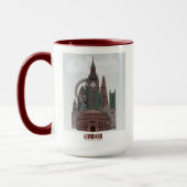 Mug Londres en nuages rouge et vert (Gauche)