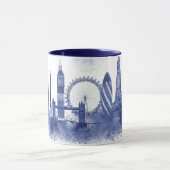 Mug Londres Skyline - Aquarelle bleue (Centre)