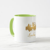 Mug Londres Skyline Gold Map City Angleterre Europe (Devant gauche)