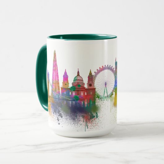 Mug Londres Skyline - Rainbow (Devant gauche)