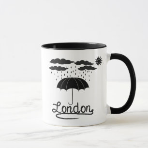 Mug Londres   sous un parapluie