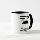 Mug Londres | sous un parapluie (Devant droit)