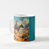 Mug Lone Cowboy dans Desert Canyon - Surreal Western A (Devant gauche)