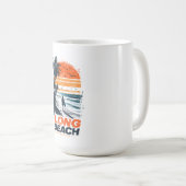 Mug Long Beach California Retro Sunset Palm Tree Beach (Devant droit)
