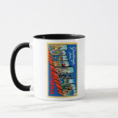 Mug Long Beach, Californie - Grandes Lettres Scènes 2 (Gauche)