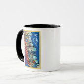 Mug Long Beach, Californie - Grandes Lettres Scènes 2 (Devant gauche)