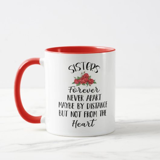 Mug Long Distance Mug, Soeur - Soeurs pour toujours ja (Gauche)