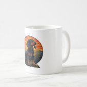 Mug Long Haired Dachshund amoureux de animal retro vin (Devant droit)
