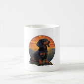 Mug Long Haired Dachshund amoureux de animal retro vin (Centre)