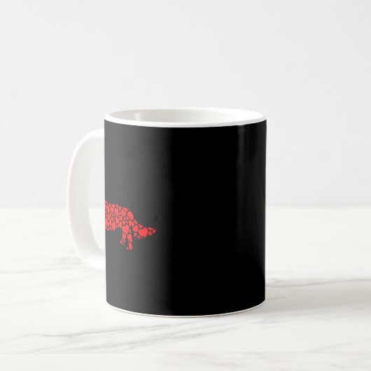 Mug Long Haired Dachshund Chien mignon Silhouette Coeu (Devant gauche)
