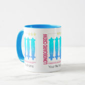 Mug Longboard Retro Skateboard Conception de skate Vin (Devant gauche)