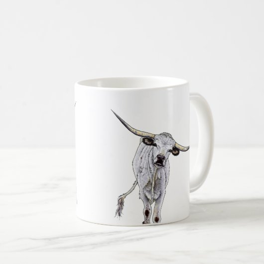 Mug Longhorn blanc (Devant droit)