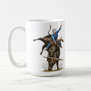 Mug Longhorn Bull Rider Rodeo Power Sport Western Art