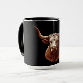 Mug Longhorn du Texas noir (Devant gauche)