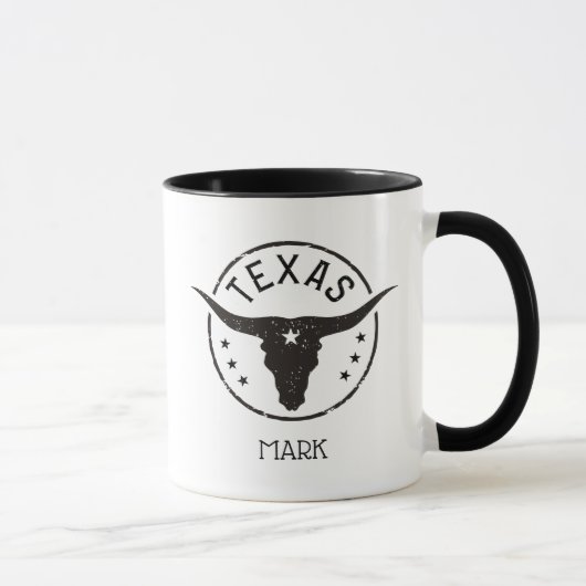 Mug Longhorn Silhouette Texas (Droite)