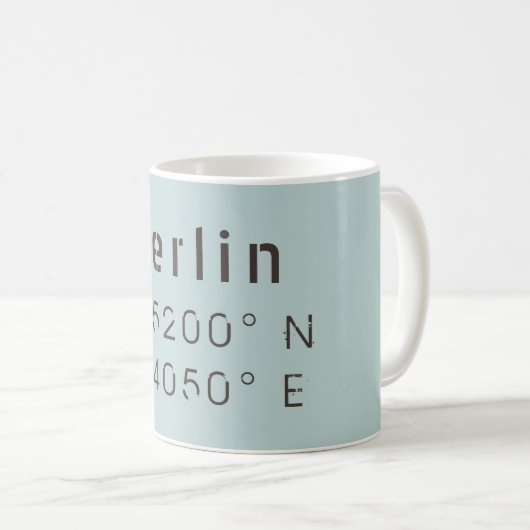 Mug Longitude de la Latitude de Berlin (Devant droit)