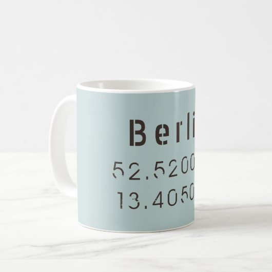 Mug Longitude de la Latitude de Berlin (Devant gauche)