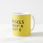 Mug Longitude de la latitude de Bruxelles (Devant droit)
